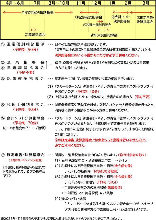 年間スケジュール